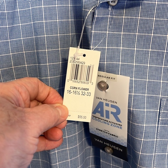NWT Van Huesen Air Regular Fit Stretch Shirt - Picture 4 of 6